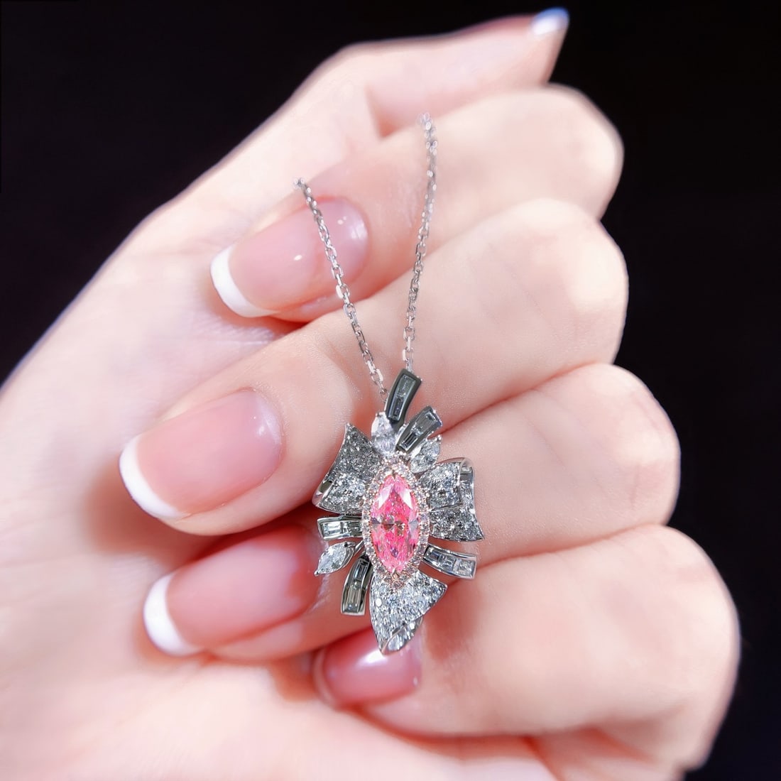 14k Gold 1.38 Ctw Natural Pink Diamond & Diamond Ring/pendant( Without Chain ) - 3