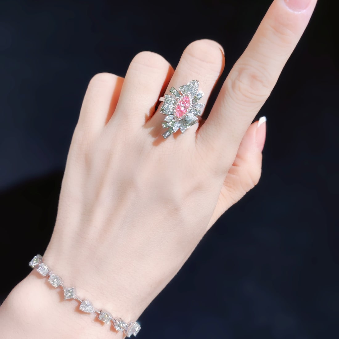 14k Gold 1.38 Ctw Natural Pink Diamond & Diamond Ring/pendant( Without Chain ) - 5