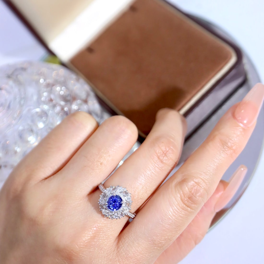 14k Gold 2.18 Ctw Natural Sapphire & Diamond Ring - 3