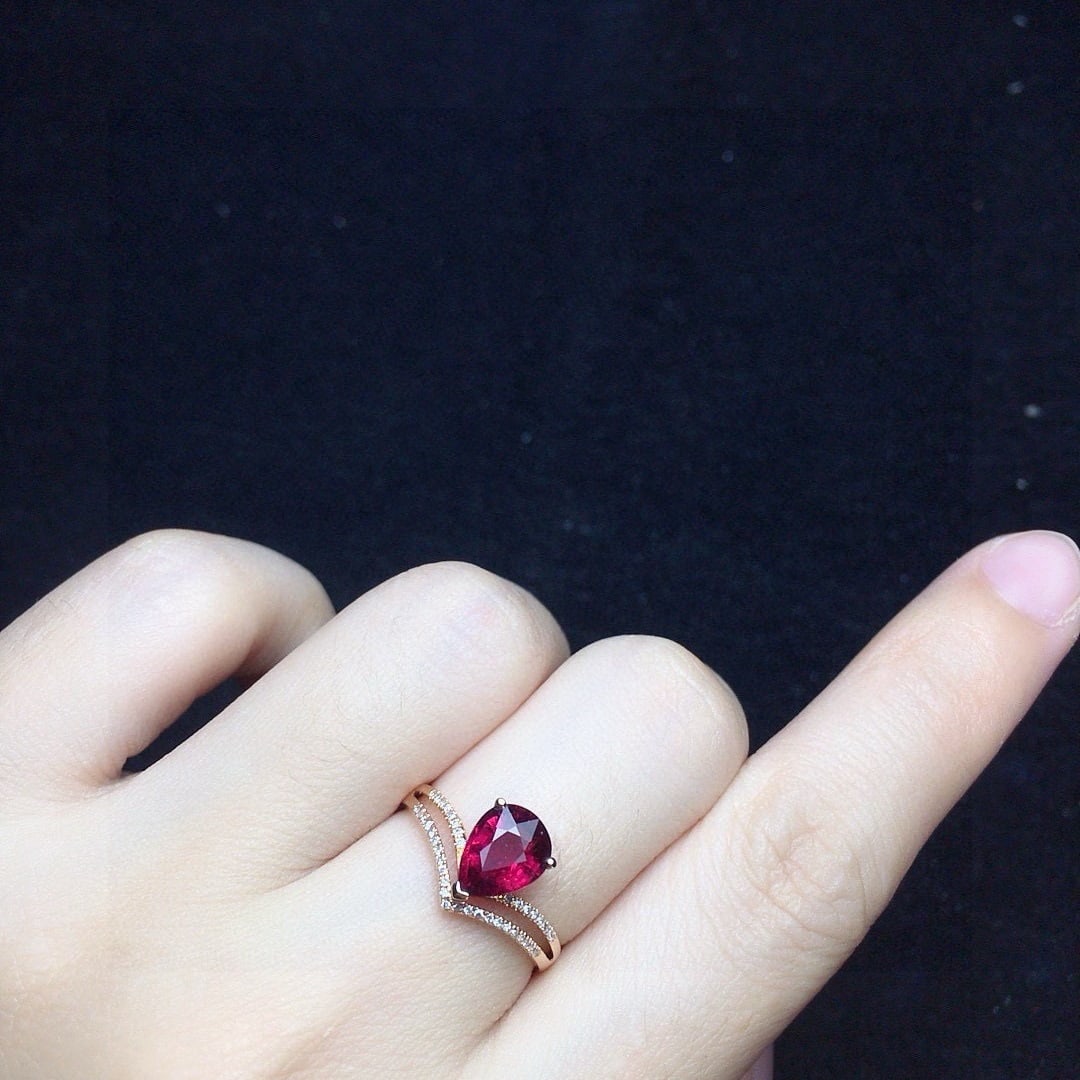 14k Gold 1.23 Ct Natural Tourmaline & Diamond Ring - 2