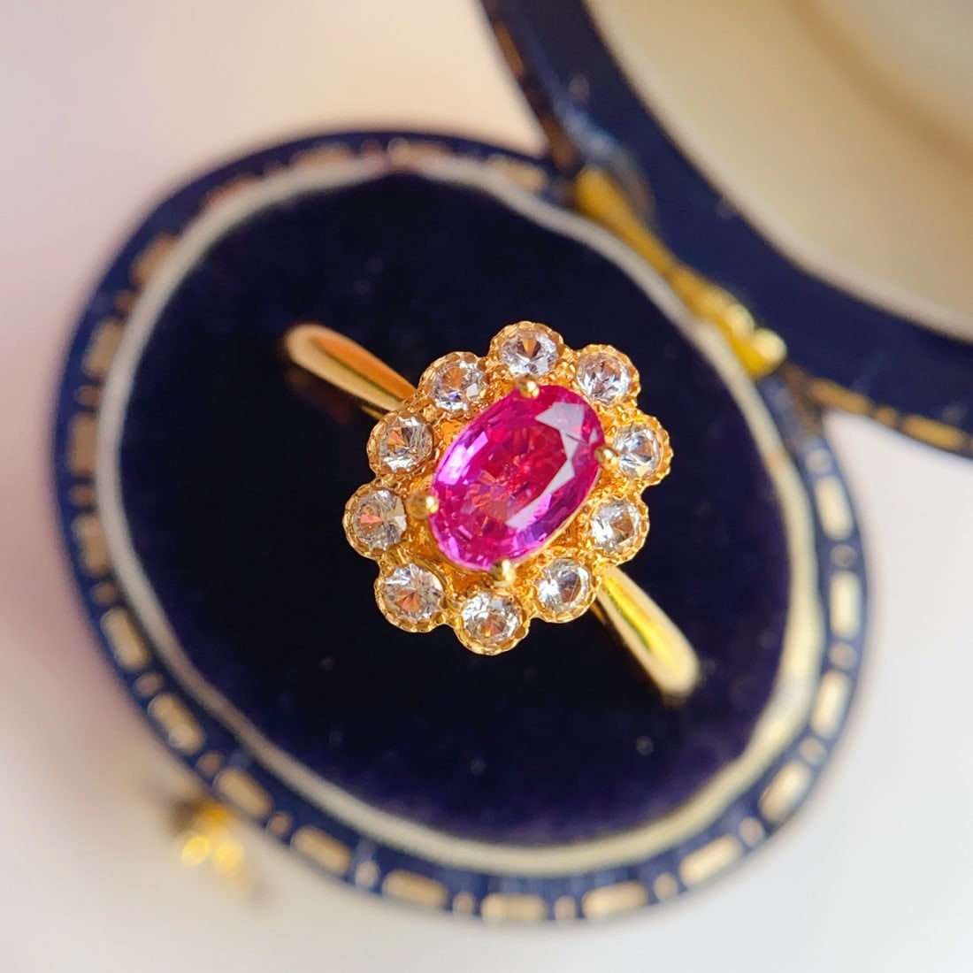 14k Gold 0.75 Ct Natural Ruby & Sapphire Ring - 2
