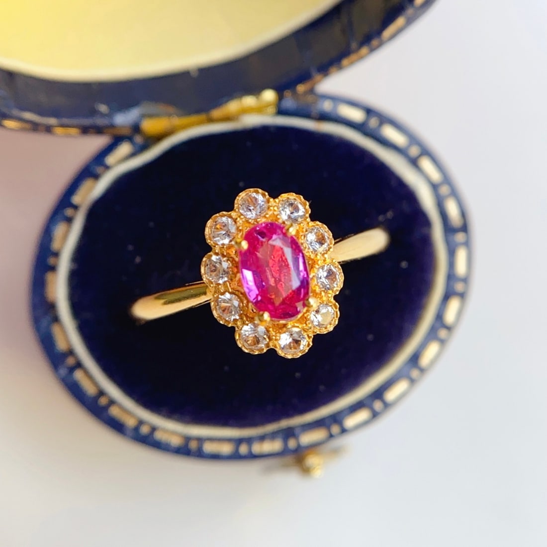 14k Gold 0.75 Ct Natural Ruby & Sapphire Ring - 4