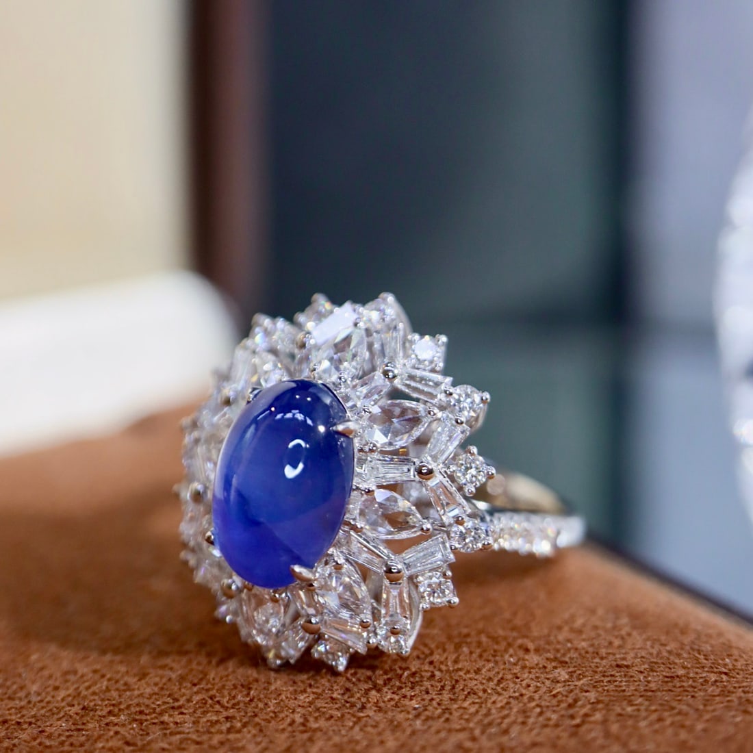 14k Gold 4.97 Ctw Natural Sapphire & Diamond Ring - 3