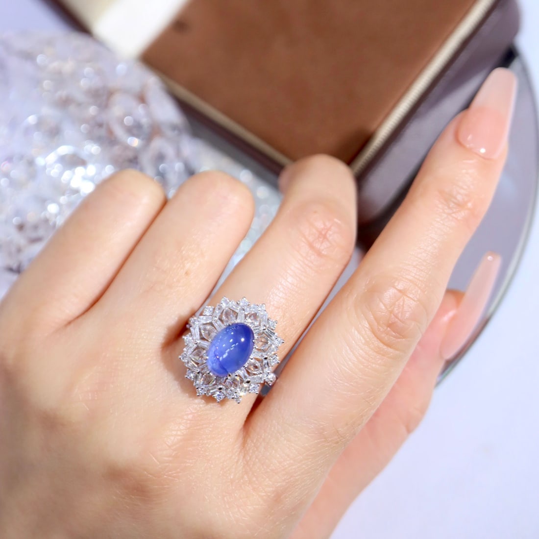 14k Gold 4.97 Ctw Natural Sapphire & Diamond Ring - 4