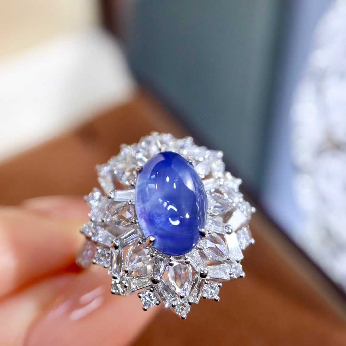 14k Gold 4.97 Ctw Natural Sapphire & Diamond Ring - 8