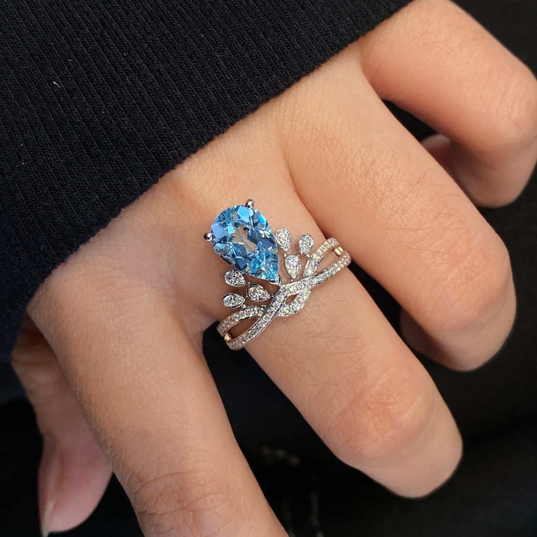 14k Gold 1.92 Ctw Natural Aquamarine & Diamond Ring - 3