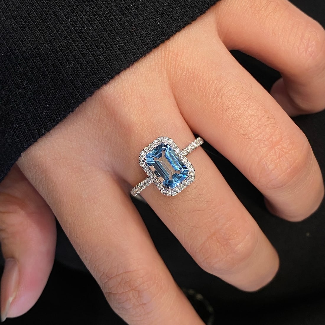 14k Gold 1.91 Ctw Natural Aquamarine & Diamond Ring - 3