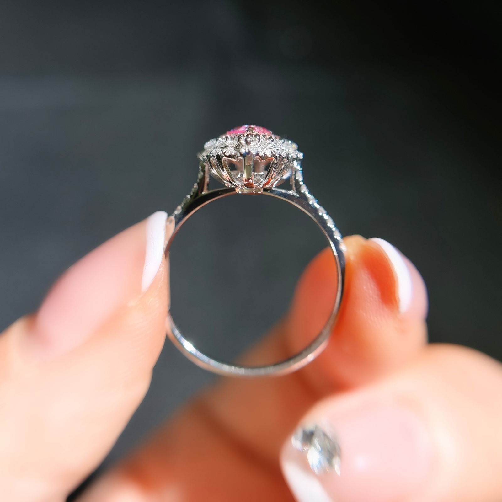 14k Gold 1.00 Ctw Natural Pink Diamond & Diamond Ring/pendant( Without Chain ) - 4