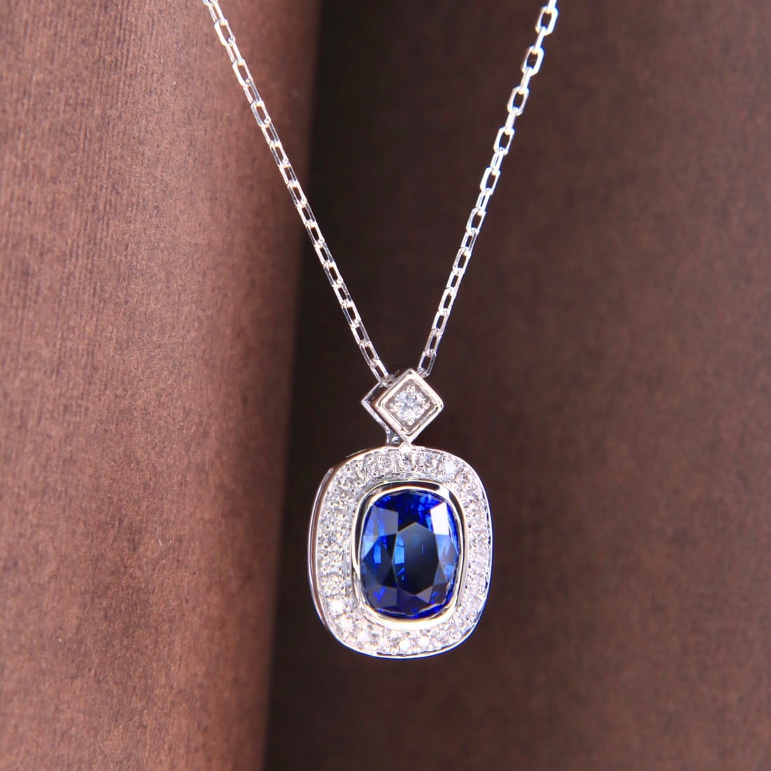 14k Gold 1.28 Ctw Natural Sapphire & Diamond Necklace - 2