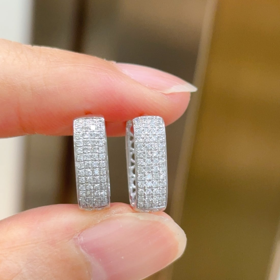 14k Gold 0.5 Ct Natural H Diamond Earrings - 3