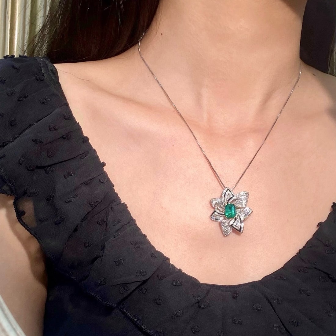 14k Gold 4.59 Ctw Vivid Green Natural Emerald & Diamond Ring/pendant( Without Chain ) - 5