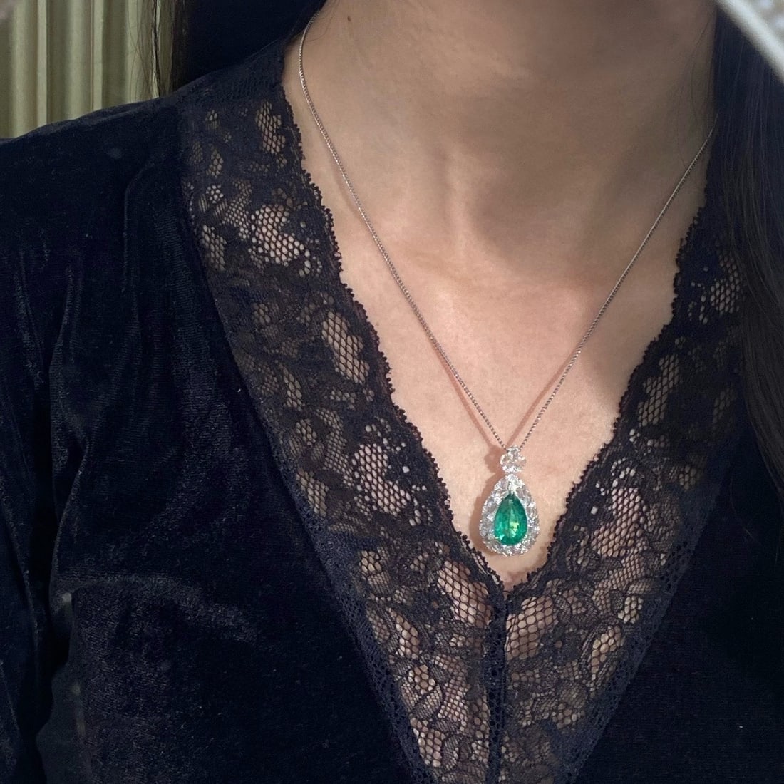 14k Gold 6.26 Ctw Vivid Green Natural Emerald & Diamond Ring/pendant( Without Chain ) - 6