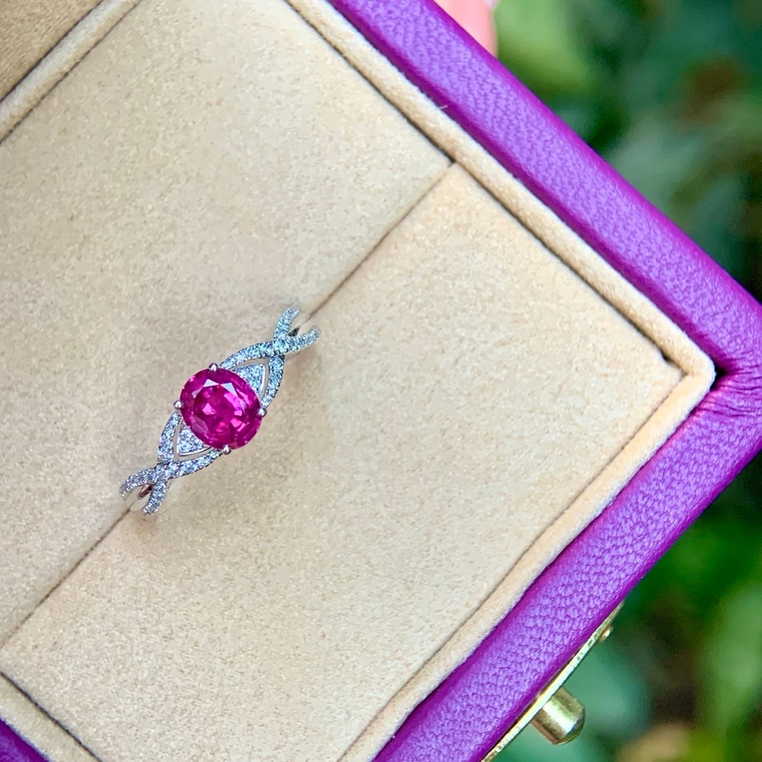 14k Gold 0.99 Ctw Natural Sapphire & Diamond Ring - 2