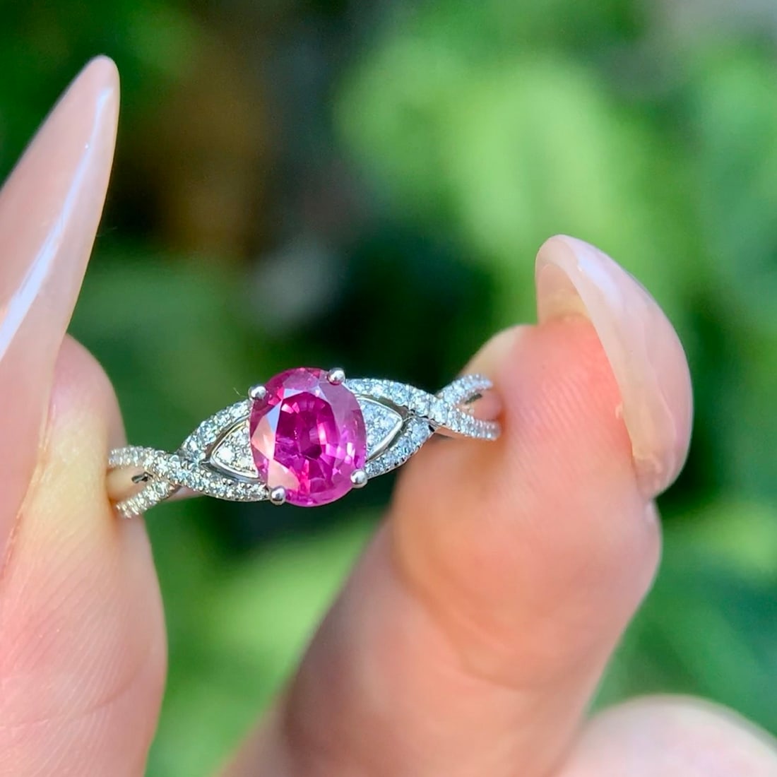 14k Gold 0.99 Ctw Natural Sapphire & Diamond Ring - 3