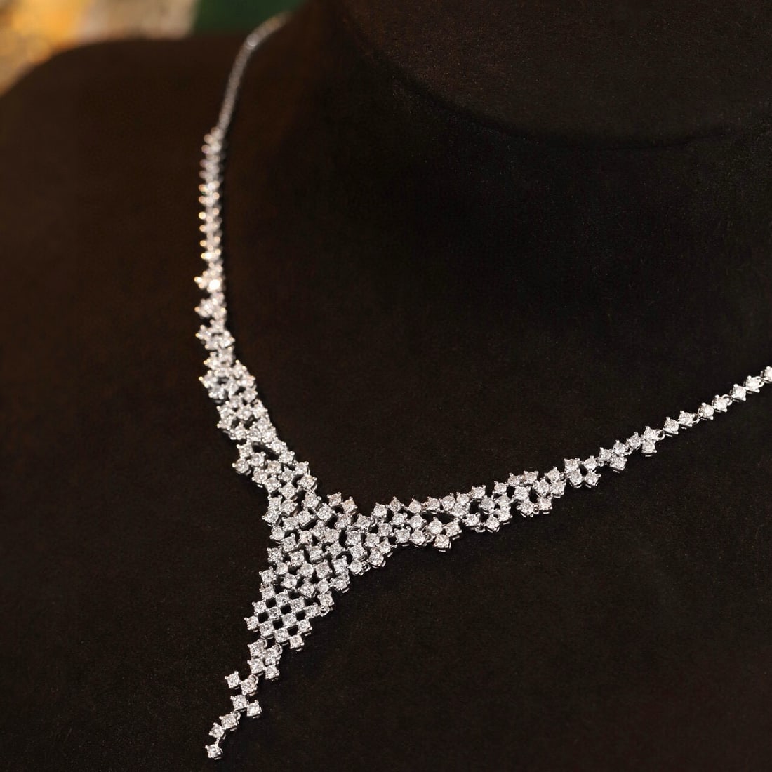 14k Gold 3 Ct Natural H Diamond Necklace - 4