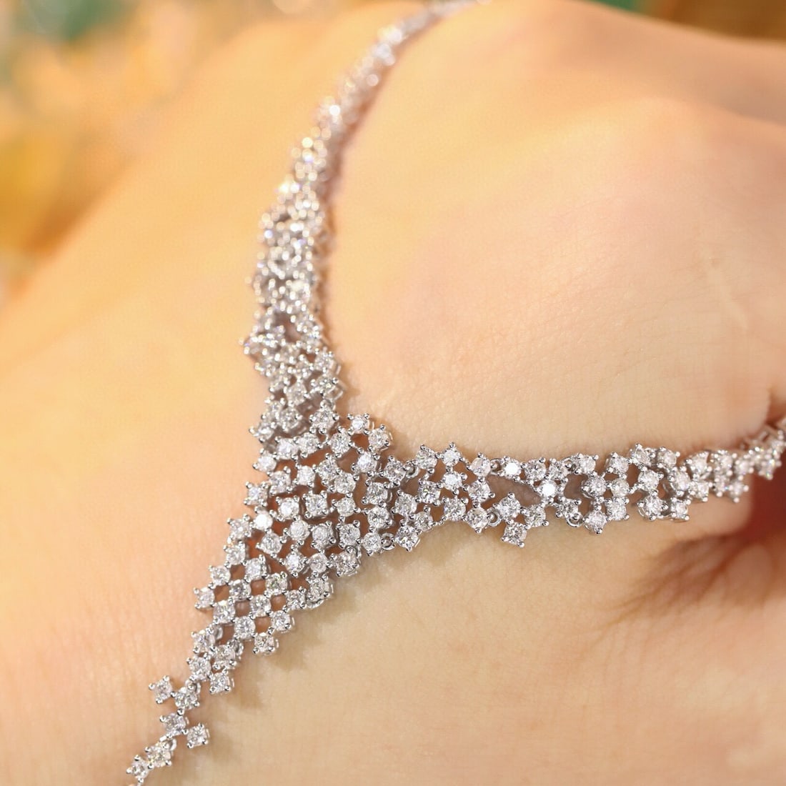 14k Gold 3 Ct Natural H Diamond Necklace - 6