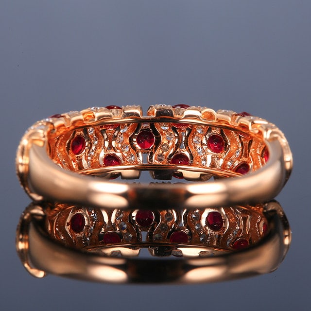 14k Gold 1.05 Ctw Natural Ruby & Diamond Ring - 4