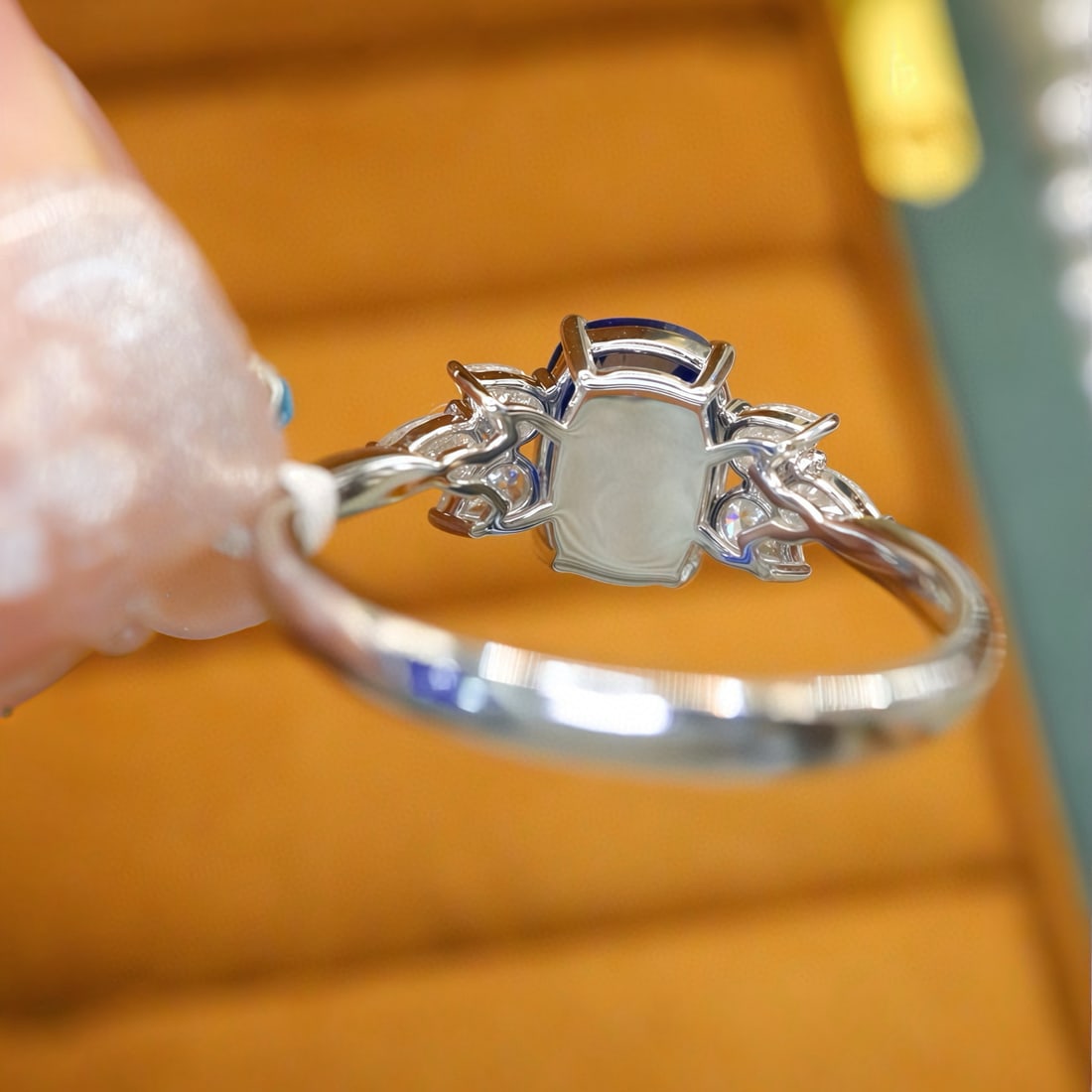 14k Gold 2.39 Ctw Natural Sapphire & Diamond Ring - 4