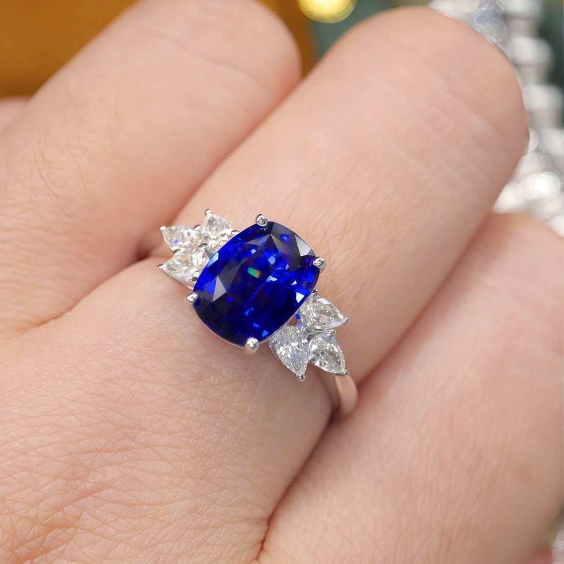 14k Gold 2.39 Ctw Natural Sapphire & Diamond Ring - 5