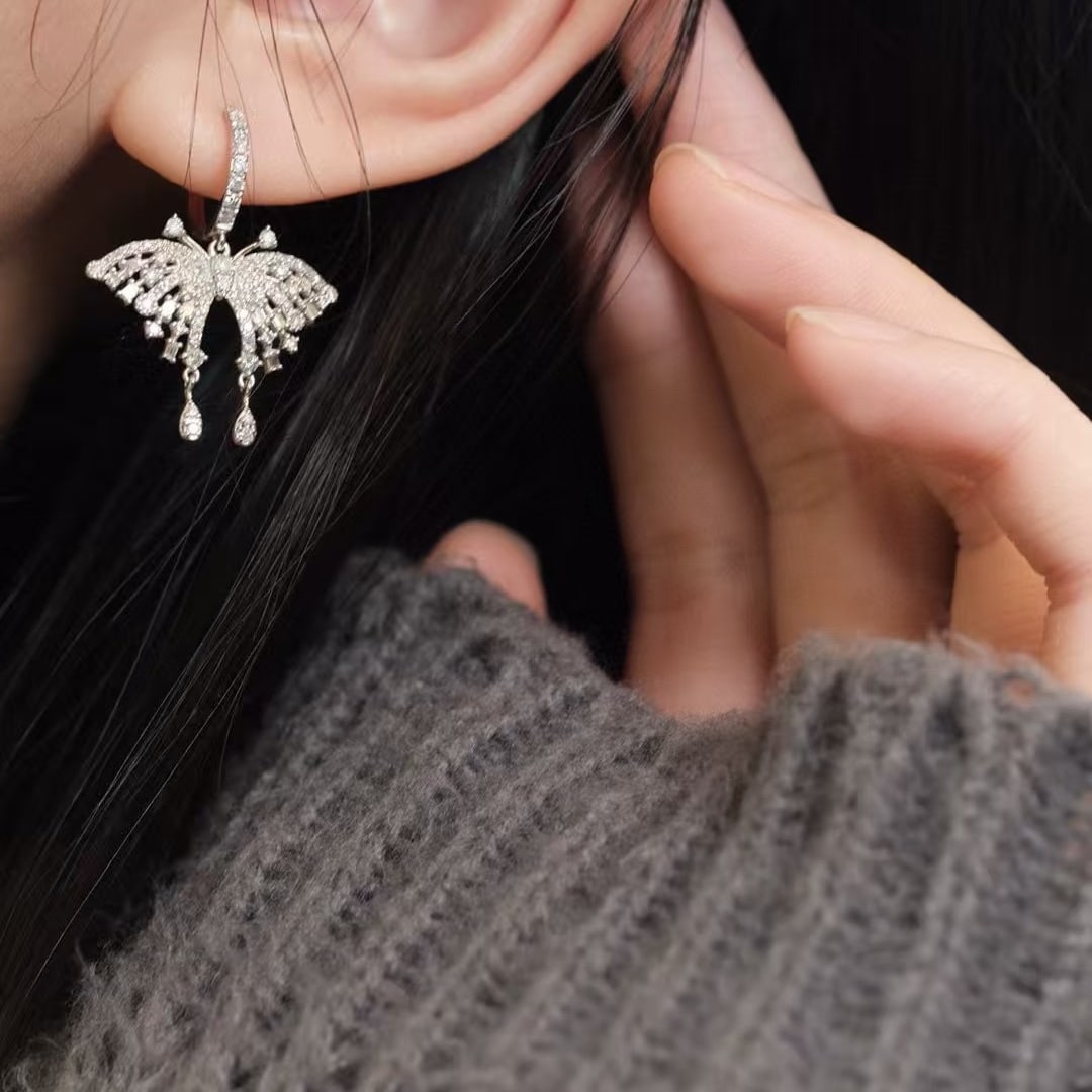 14k Gold 1.36 Ct Natural H Diamond Earrings - 8