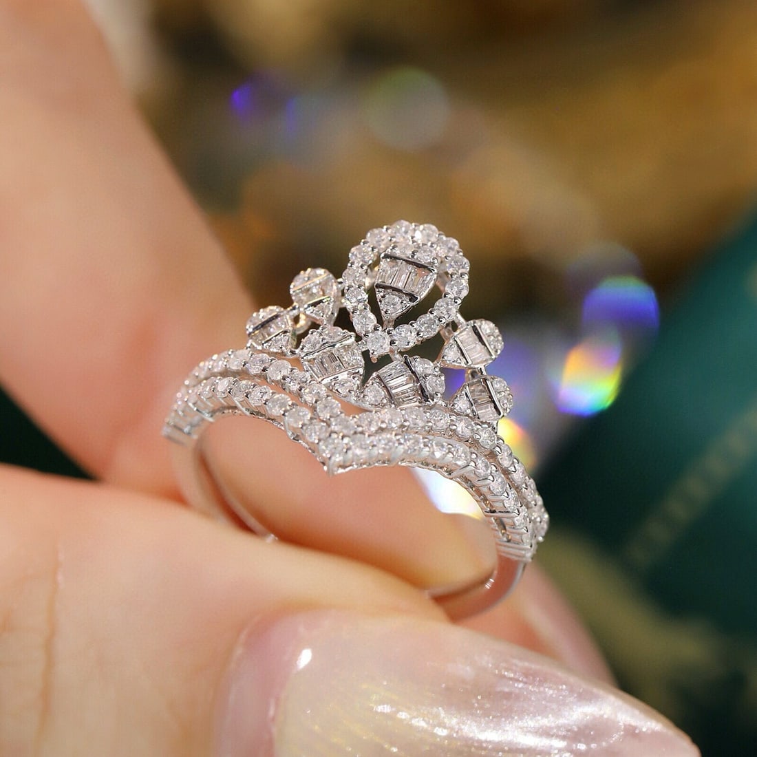 14k Gold 0.7 Ct Natural H Diamond Ring - 5