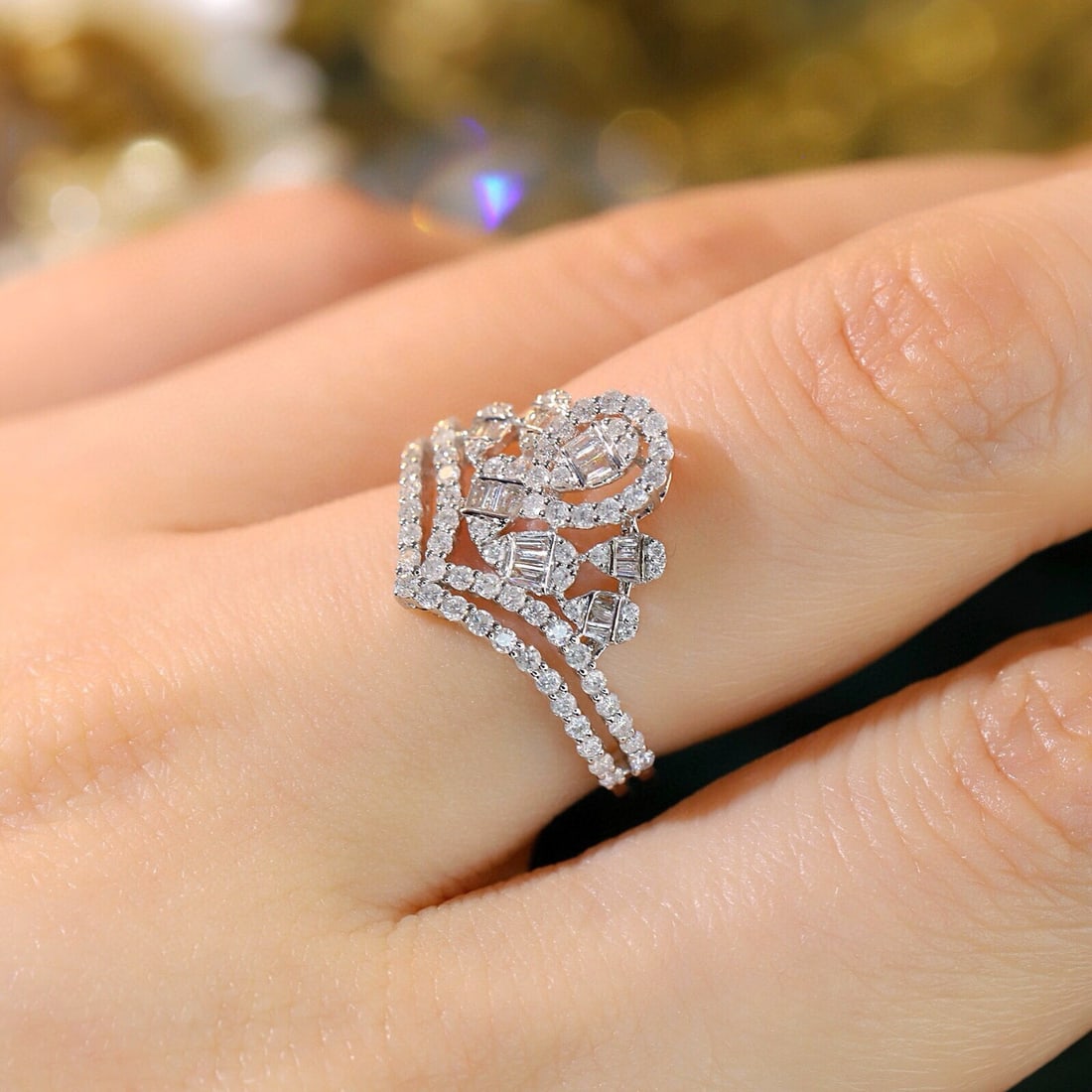 14k Gold 0.7 Ct Natural H Diamond Ring - 8