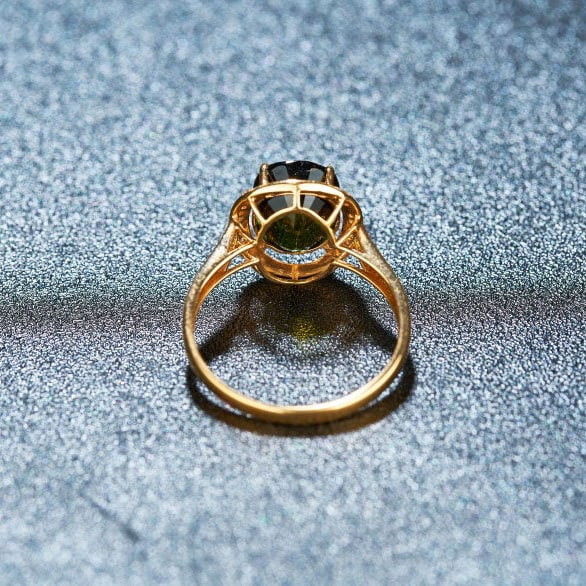 14k Gold 3.2 Ct Natural Tourmaline & Diamond Ring - 6