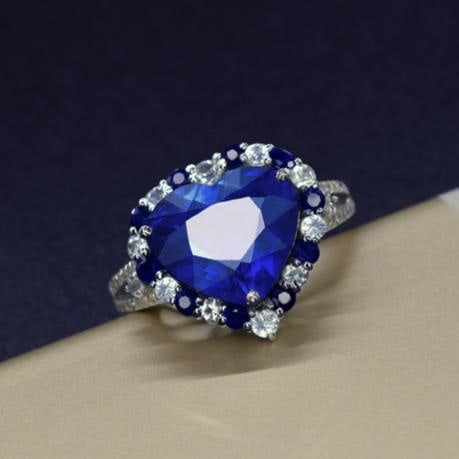 14k Gold 4.31 Ctw Natural Sapphire & Sapphire Ring - 2
