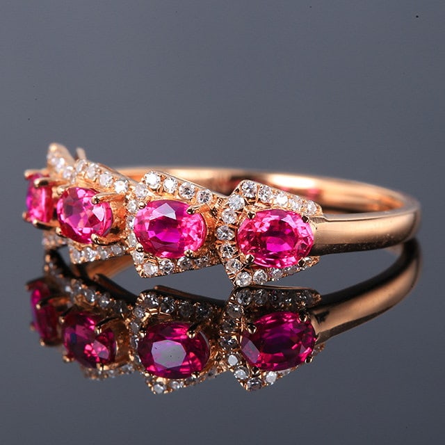 14k Gold 1.14 Ctw Natural Ruby & Diamond Ring - 2