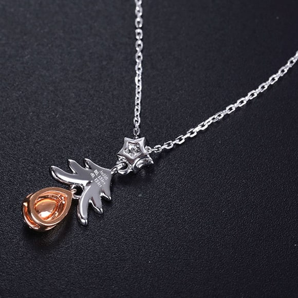 14k Gold 0.25 Ctw Natural Pink Diamond & Diamond Necklace - 4