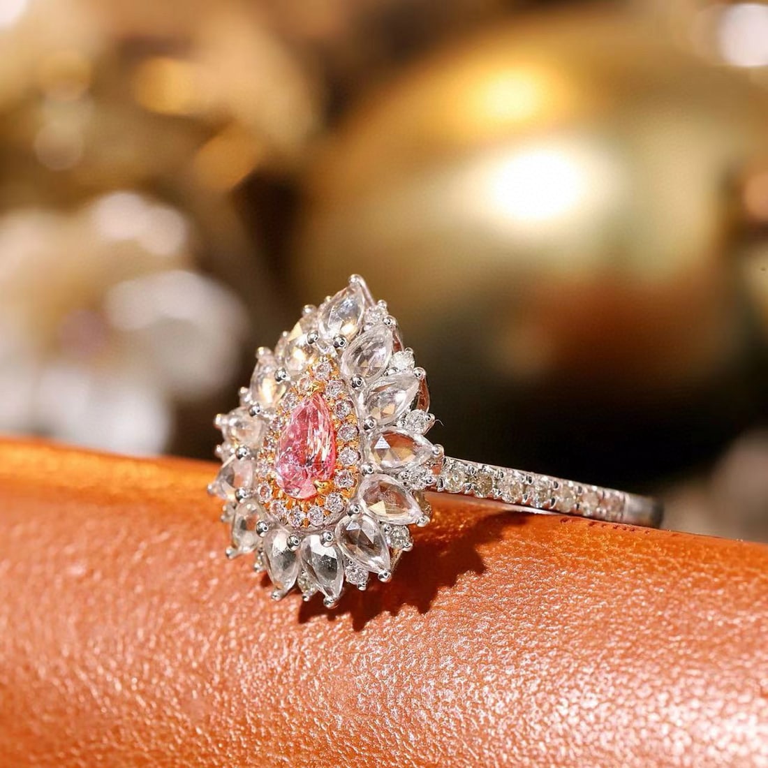 14k Gold 0.45 Ctw Natural Pink Diamond & Diamond Ring - 2