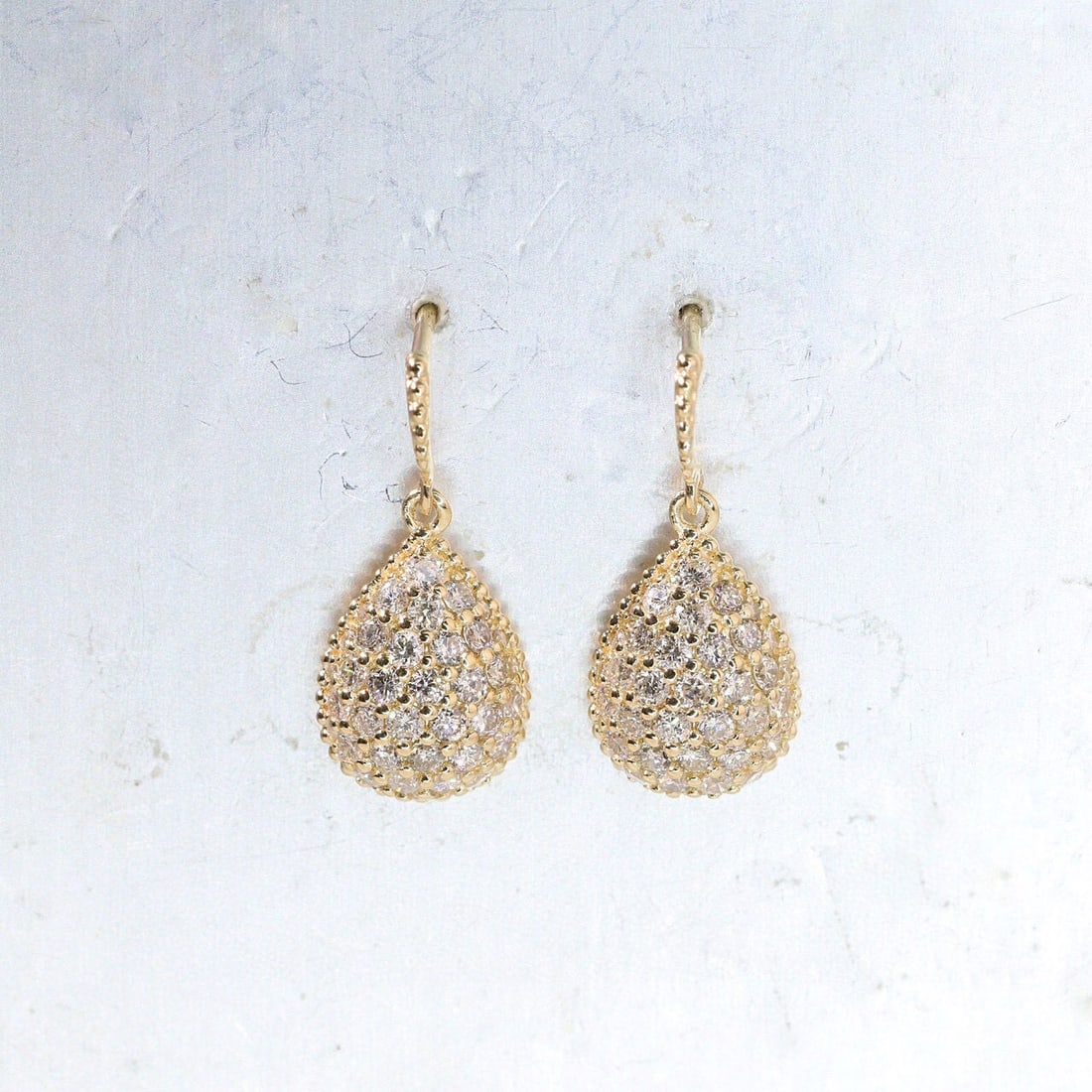 14k Gold 0.9 Ct Natural H Diamond Earrings - 4