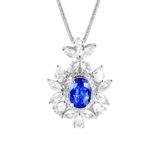 14k Gold 2.57 Ctw Natural Sapphire & Sapphire Pendant( Without Chain ) - 5