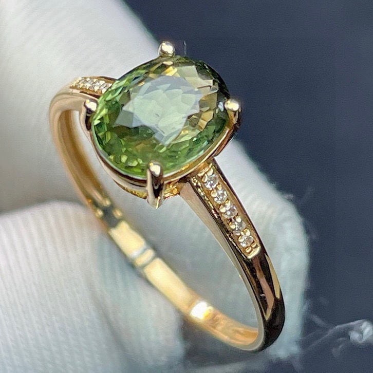 14k Gold 2.7 Ct Natural Tourmaline & Diamond Ring - 6