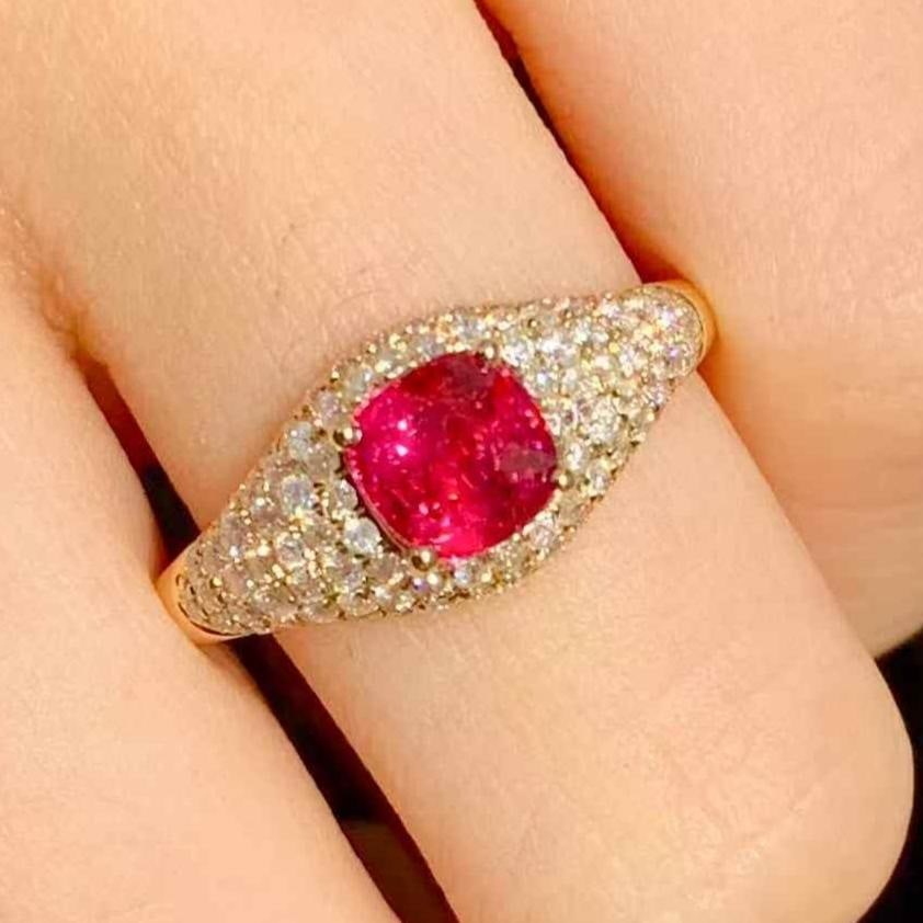 14k Gold 1.01 Ct Natural Ruby & Diamond Ring (1 of 7)