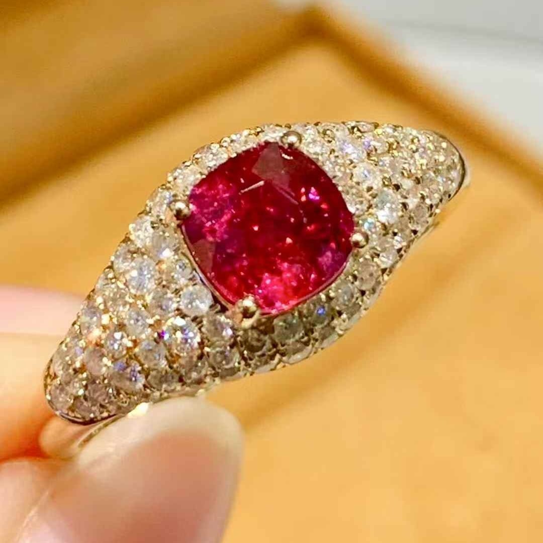 14k Gold 1.01 Ct Natural Ruby & Diamond Ring - 3