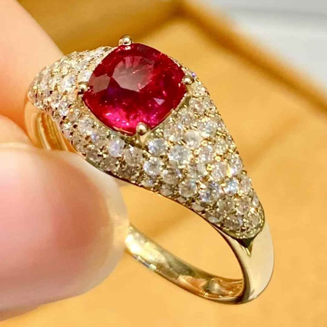 14k Gold 1.01 Ct Natural Ruby & Diamond Ring - 5