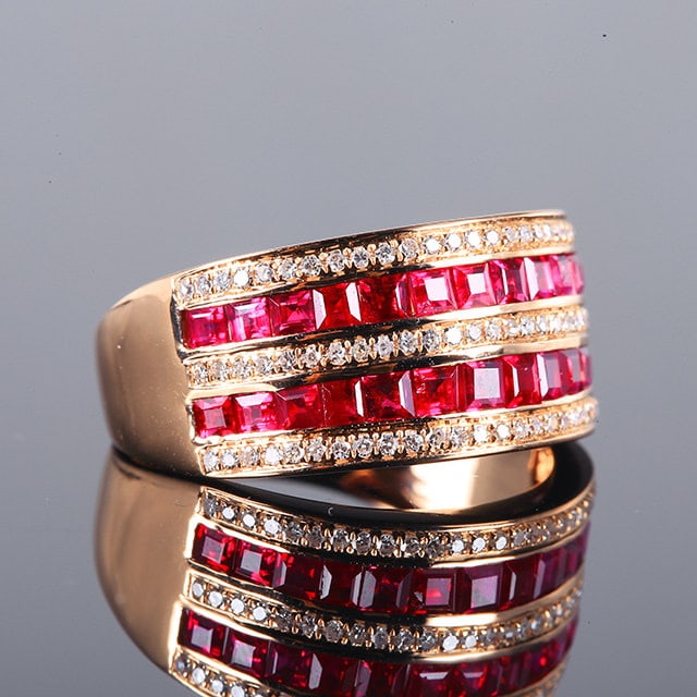 14k Gold 2.24 Ctw Natural Ruby & Diamond Ring - 3