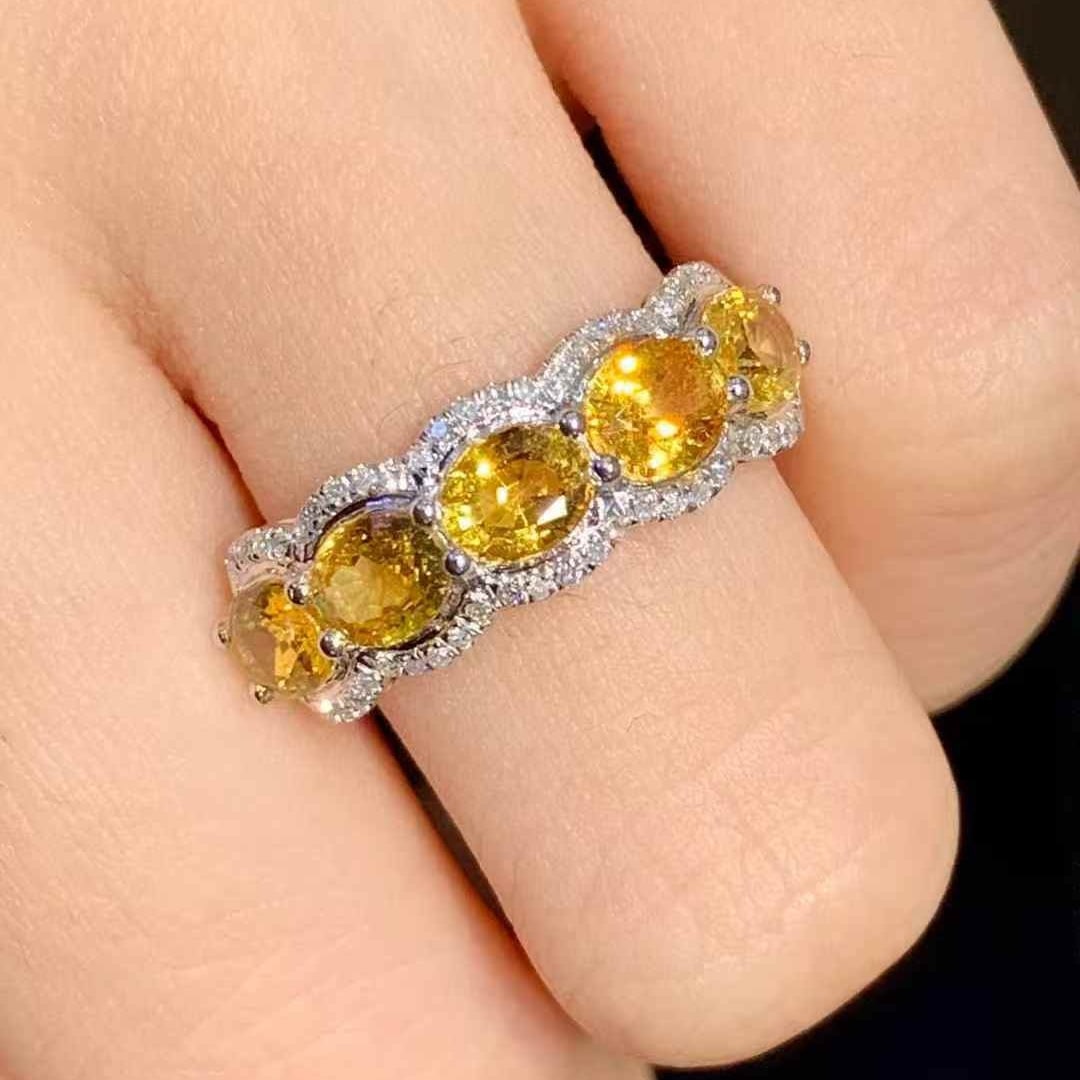 14k Gold 2.2 Ct Natural Sapphire & Diamond Ring - 3