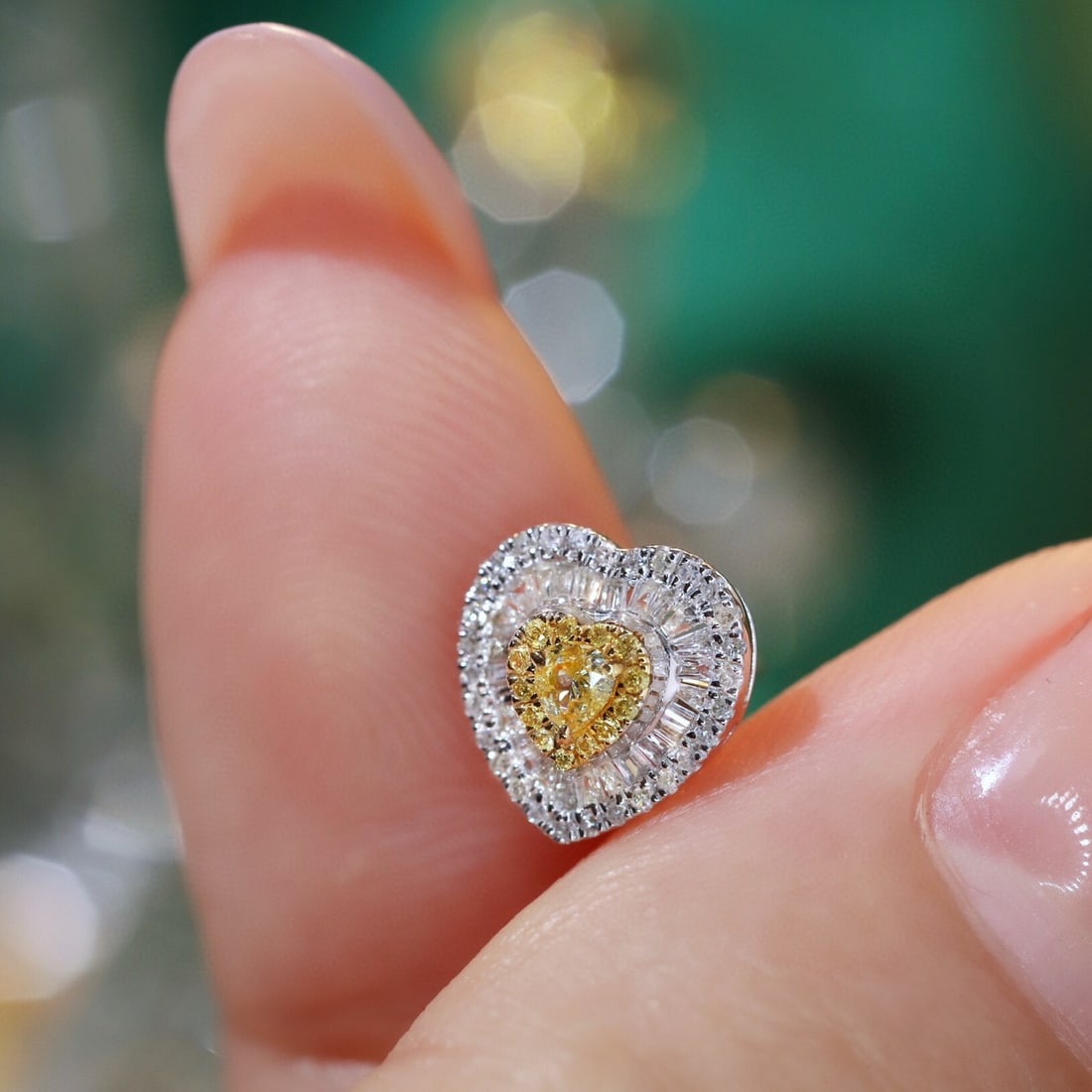 14k Gold 0.50 Ct Natural Color Diamond Earrings - 5