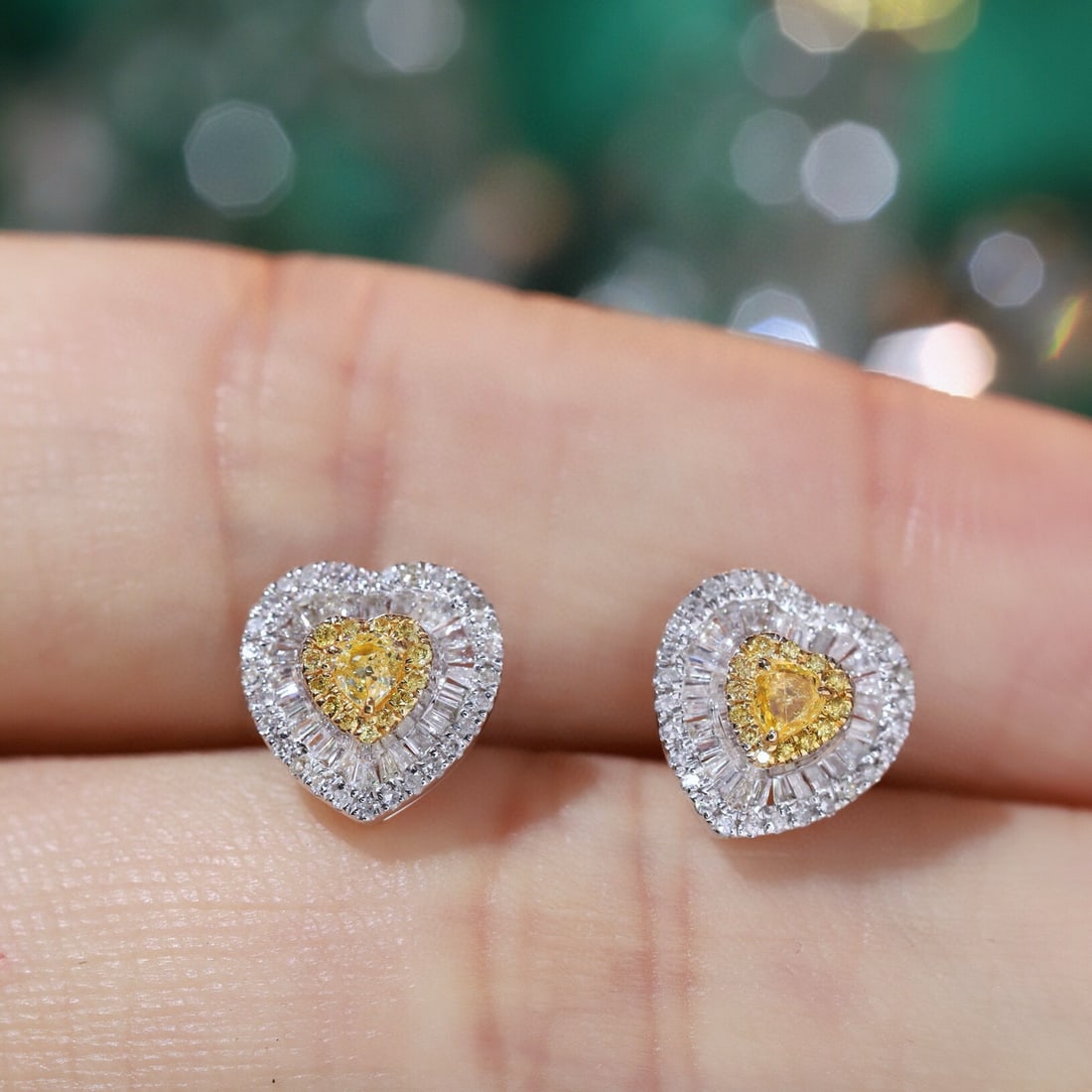 14k Gold 0.50 Ct Natural Color Diamond Earrings - 7
