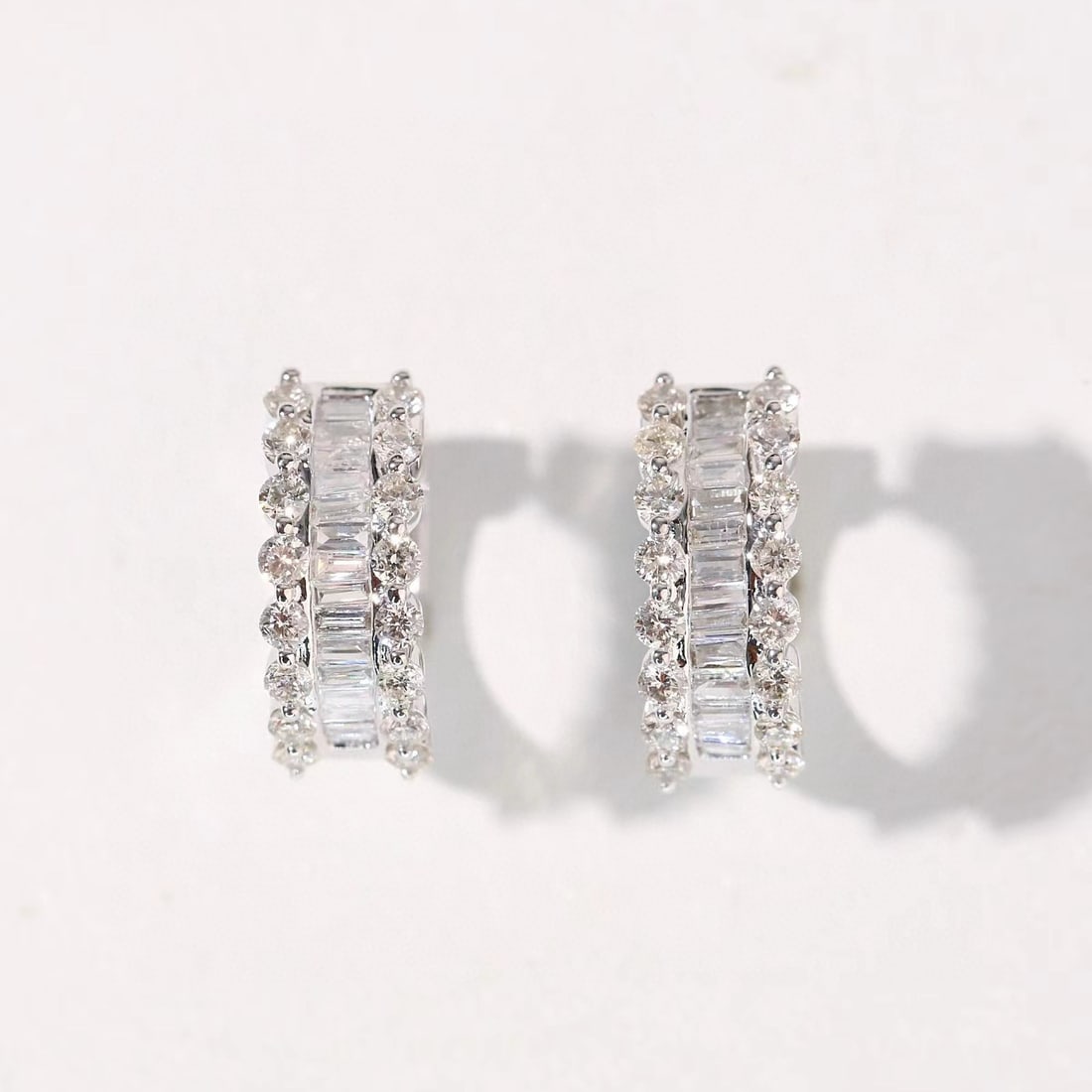 14k Gold 1 Ct Natural H Diamond Earrings - 2