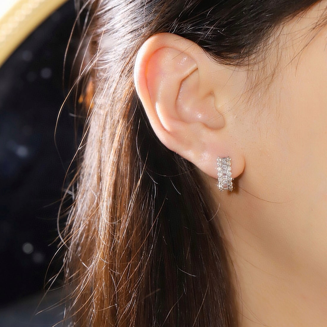 14k Gold 1 Ct Natural H Diamond Earrings - 7