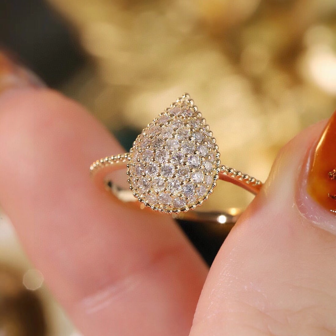 14k Gold 0.52 Ct Natural H Diamond Ring - 3