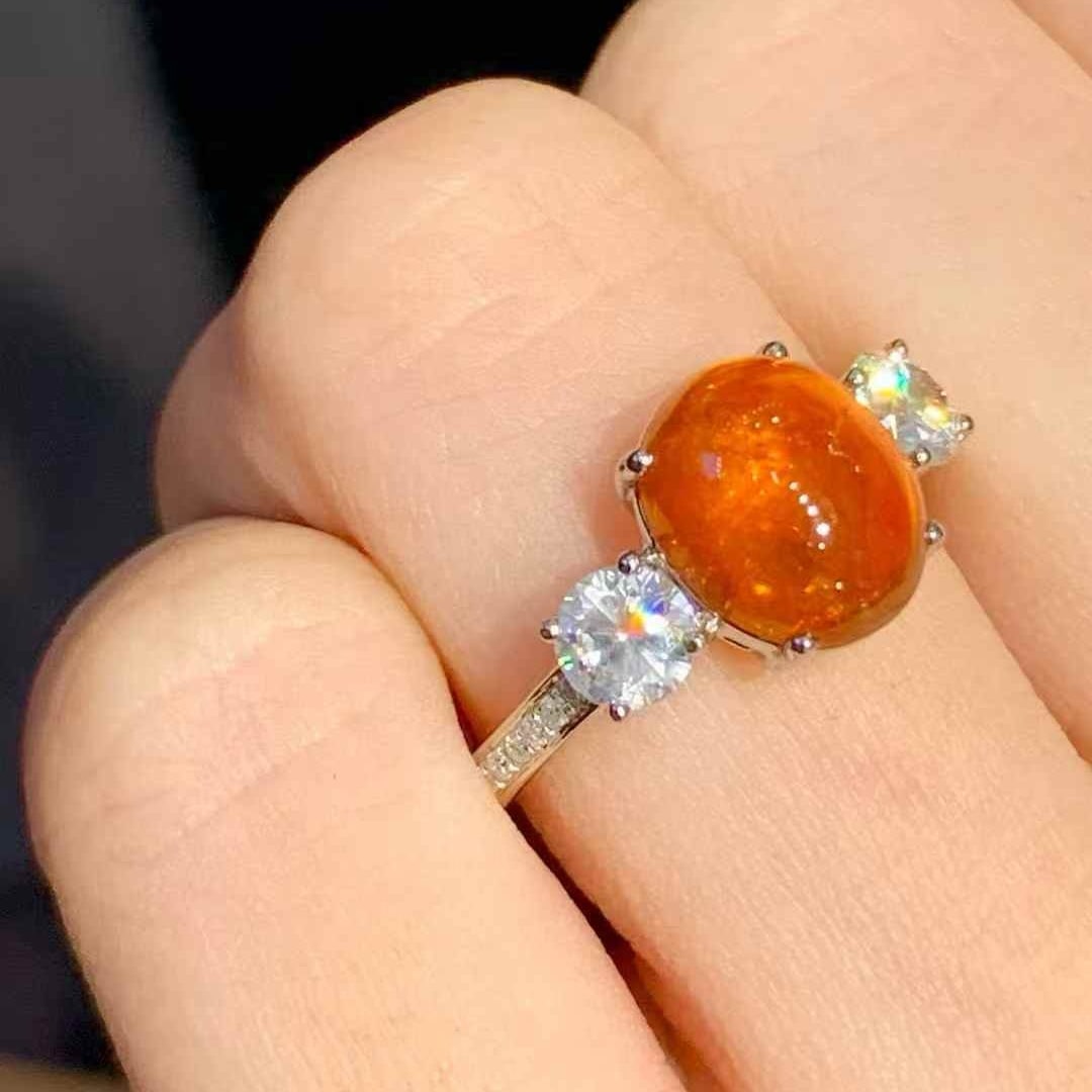 14k Gold 5.25 Ctw Natural Spessartine & Diamond Ring - 5