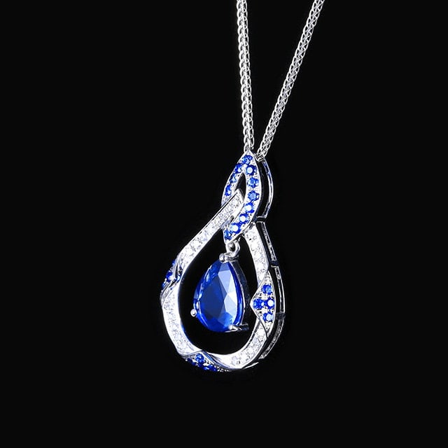 14k Gold 1.73 Ctw Natural Sapphire & Sapphire Pendant( Without Chain ) - 2