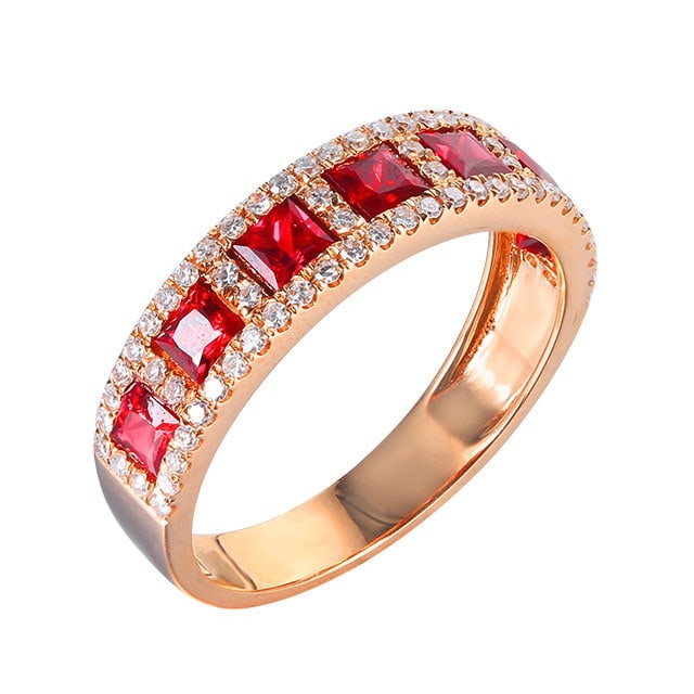 14k Gold 1.46 Ctw Natural Ruby & Diamond Ring - 5