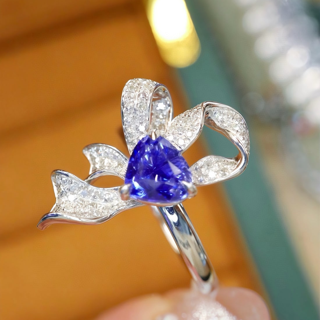 14k Gold 1.49 Ctw Natural Sapphire & Diamond Ring - 2