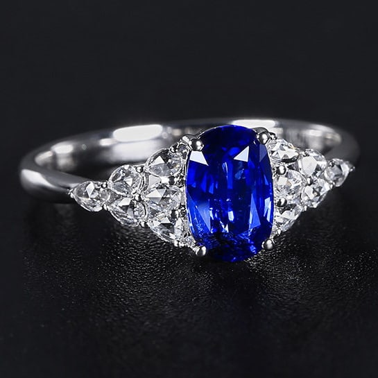 14k Gold 1.42 Ctw Natural Sapphire & Diamond Ring - 3