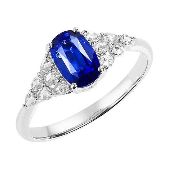 14k Gold 1.42 Ctw Natural Sapphire & Diamond Ring - 5